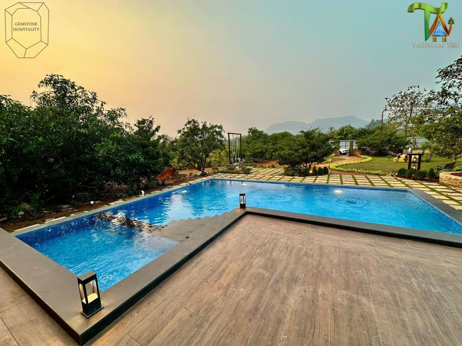 Luxurious 3Bhk W//Pool Teakwood Villa By Gemstone Hospitality Alibag Bagian luar foto